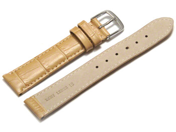 Uhrenarmband - echt Leder - Kroko Prägung - sand - 8mm Gold