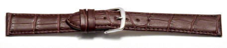 Uhrenarmband - echt Leder - Kroko Prägung - bordeaux - 10mm Stahl