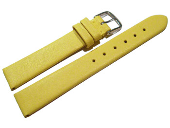 Uhrenarmband Leder Business gelb 10mm Gold
