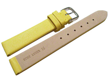 Uhrenarmband Leder Business gelb 10mm Gold