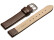 Uhrenarmband - echt Leder - mit Clip für feste Stege - dunkelbraun 10mm Gold