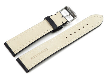 Uhrenarmband - Leder - stark gepolstert - glatt schwarz - TiT 18mm Stahl
