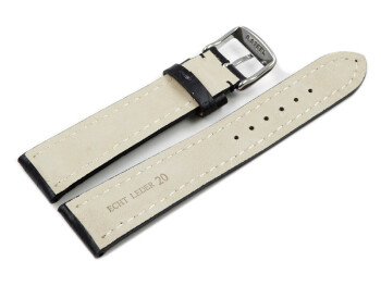 Uhrenband - Leder - stark gepolstert - Kroko - schwarz TiT 24mm Gold