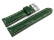Uhrenband - Leder - stark gepolstert - Kroko - grün 22mm Stahl