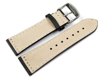 Uhrenband - Leder - gepolstert - Kroko - schwarz - XS 22mm Gold
