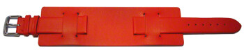 Uhrenarmband - Leder - Business - mit Unterlage - rot 8mm Stahl