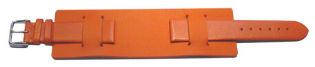 Uhrenarmband - Leder - Business - mit Unterlage - orange 8mm Stahl