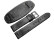 Uhrenarmband Leder mit Unterlage schwarz weiße Naht 24mm Stahl