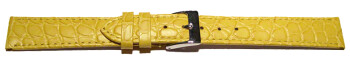 Uhrenarmband Leder gelb 18mm Gold Safari
