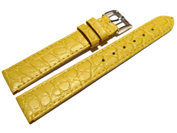 Uhrenarmband Leder gelb 18mm Gold Safari