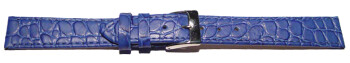 Uhrenarmband Leder blau 20mm Gold Safari