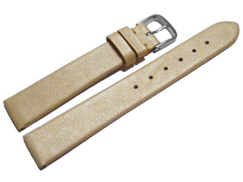 Uhrenarmband Leder Business gold 22mm Stahl