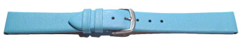 Uhrenarmband Leder Business hellblau 18mm Stahl