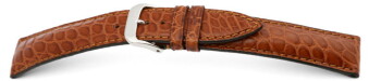 Uhrenarmband - echt Alligator - art manuel - cognac 18mm Stahl