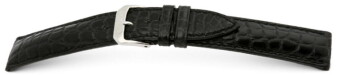 Uhrenarmband - echt Alligator - art manuel - schwarz 19mm Stahl