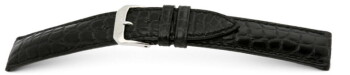 Uhrenarmband - echt Alligator - art manuel - schwarz 19mm Gold