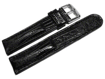 Uhrenarmband gepolstert Teju schwarz 24mm Stahl