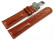 Kippfaltschließe - Uhrenarmband - Leder - Bark - braun 24mm Stahl