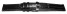 Kippfaltschließe - Uhrenarmband - Leder - glatt - zwei Wülste - schwarz 22mm Stahl