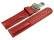 Kippfaltschließe - Leder - Uhrenarmband - Teju look - rot 18mm Stahl