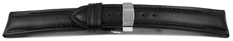 Kippfaltschließe - Uhrenband - feste Stege am Gehäuse - schwarz 22mm Stahl