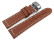 Uhrenarmband mit Butterfly Schließe Leder massiv rot-braun 22mm Stahl