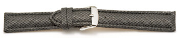 Uhrenarmband - gepolstert - HighTech Material - Textiloptik - hellgrau 22mm Stahl