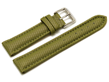 Uhrenarmband - gepolstert - HighTech Material - Textiloptik - grün 24mm Stahl