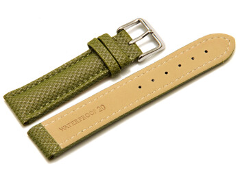 Uhrenarmband - gepolstert - HighTech Material - Textiloptik - grün 24mm Stahl