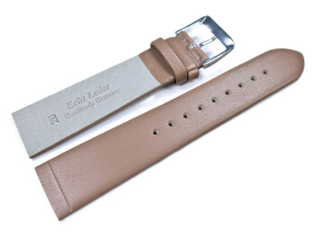 Uhrenarmband Leder - für Uhren mit verschraubtem Bandanstoß - hellbraun 14mm Stahl