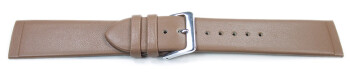 Uhrenarmband Leder - für Uhren mit verschraubtem Bandanstoß - hellbraun 20mm Stahl