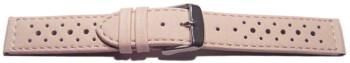 Uhrenarmband - Leder - Style - zartrosa - 16mm Stahl