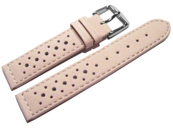 Uhrenarmband - Leder - Style - zartrosa - 20mm Stahl