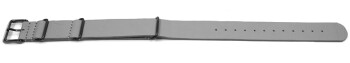 Uhrenarmband - Grau - echtes Leder - Nato - Schwarze Metallteile 22mm