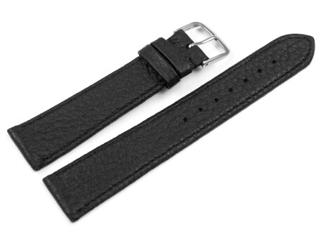 Uhrenarmband Hirschleder genarbt schwarz 12mm 14mm 16mm...