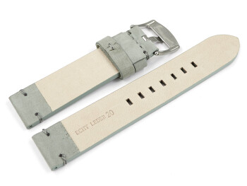 Uhrenarmband grau Veluro Leder ohne Polster 18mm