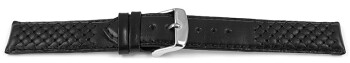 Uhrenarmband Leder schwarz Modell Mexico 24mm Stahl
