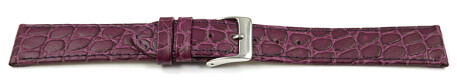 Uhrenarmband Leder aubergine Safari 14mm Stahl