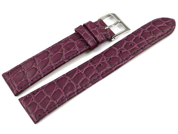 Uhrenarmband Leder aubergine Safari 14mm Stahl