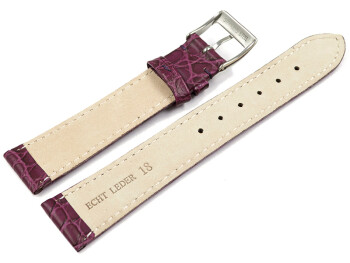 Uhrenarmband Leder aubergine Safari 14mm Gold