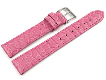 Uhrenarmband Leder Pink Safari 16mm Gold