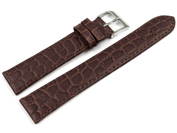 Uhrenarmband Leder dunkelbraun Safari 18mm Stahl