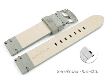 Schnellwechsel Uhrenarmband grau Veluro Leder ohne Polster 22mm