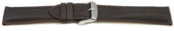 Schnellwechsel Uhrenarmband Hirschleder dunkelbraun stark gepolstert sehr weich 18mm Stahl