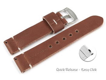 Schnellwechsel Uhrenarmband braun sehr weiches Leder Modell Bari 22mm