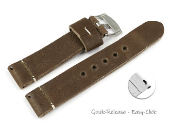 Schnellwechsel Uhrenarmband altbraun sehr weiches Leder Modell Bari 26mm