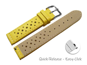 Schnellwechsel Uhrenarmband Leder Style gelb 18mm Stahl