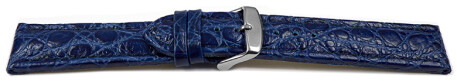 Schnellwechsel Uhrenarmband Leder gepolstert African blau 20mm Gold