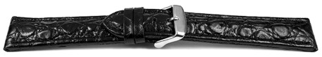 Schnellwechsel Uhrenarmband Leder gepolstert African schwarz 22mm Stahl