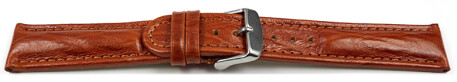 Schnellwechsel Uhrenband Leder gepolstert Bark braun TiT 22mm Stahl